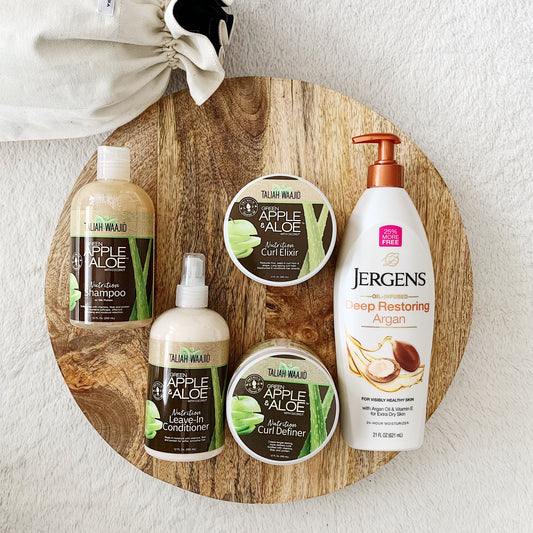 Dans votre routine routine beauté bimestrielle août-septembre découvrez la gamme Green Apple et Aloe de la marque Taliah Waajid et la marque Jergens.